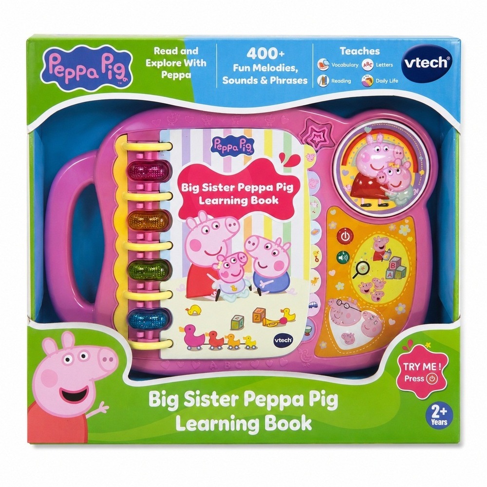 VTech Big Sister Peppa Pig Learning Book‎ Kids Ages 2+ Pink Educational NEW